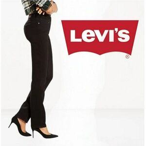 LEVI 505 Straight Womens Jeans Black Denim‎ Wash Size 10 W30xL34